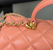 Chanel Classic Pink Lambskin Top Handles - 20×14×7cm - 4