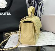 Chanel Classic Yellow Lambskin Top Handles - 20×14×7cm - 3