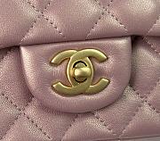 Chanel Pearlescent Pink Lambskin Gold Buckle Top Handles - 20×14×7cm - 4