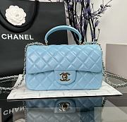 Chanel Classic Blue Lambskin Top Handles - 20×14×7cm  - 1