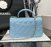 Chanel Classic Blue Lambskin Top Handles - 20×14×7cm  - 3