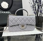 Chanel Classic Grey Lambskin Top Handles - 20×14×7cm - 1