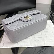 Chanel Classic Grey Lambskin Top Handles - 20×14×7cm - 4