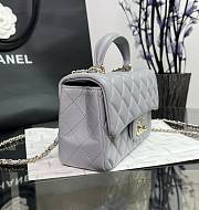 Chanel Classic Grey Lambskin Top Handles - 20×14×7cm - 3