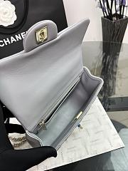 Chanel Classic Grey Lambskin Top Handles - 20×14×7cm - 2