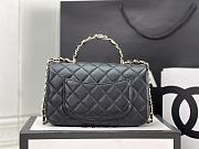 Chanel CF Black Lambskin Top Handles Light Gold Hardware - 21x13x8cm - 4