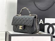 Chanel CF Black Lambskin Top Handles Light Gold Hardware - 21x13x8cm - 3