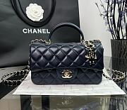 Chanel CF Navy Lambskin Top Handles - 20×14×7cm - 1