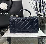 Chanel CF Navy Lambskin Top Handles - 20×14×7cm - 5