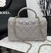 Chanel CF Grey Lambskin Top Handles - 20×14×7cm - 4