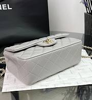 Chanel CF Grey Lambskin Top Handles - 20×14×7cm - 2