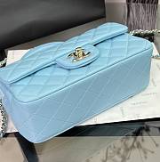 Chanel CF Blue Lambskin Top Handles - 20×14×7cm - 4