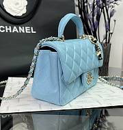 Chanel CF Blue Lambskin Top Handles - 20×14×7cm - 2