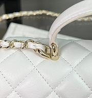 Chanel CF White Lambskin Top Handles - 20×14×7cm - 5