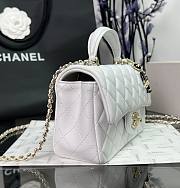 Chanel CF White Lambskin Top Handles - 20×14×7cm - 4