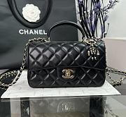 Chanel CF Black Lambskin Top Handles - 20×14×7cm - 1