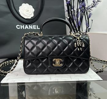 Chanel CF Black Lambskin Top Handles - 20×14×7cm