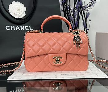 Chanel CF Pink Lambskin Top Handles - 20×14×7cm