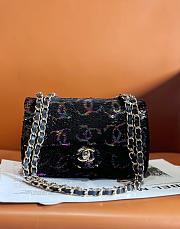 Chanel Classic Full Black Sequin 20cm - 1