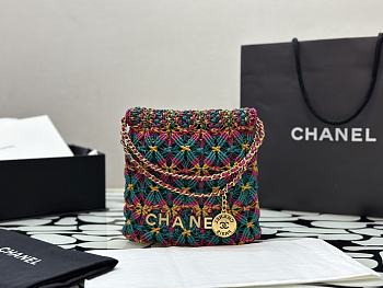 Chanel 22 Calfskin Macrame Mini Bag - 23x18.5x6cm