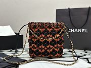 Chanel 22 Hobo Light Brown, Burgundy & Black - 23x18.5x6cm - 4