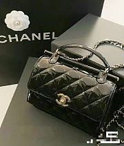 Chanel Small Box Bag Patent Calfskin Gold Tone Metal - 13×18×8.5cm - 4