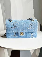 Chanel Classic Blue Jean Bag 23cm - 1