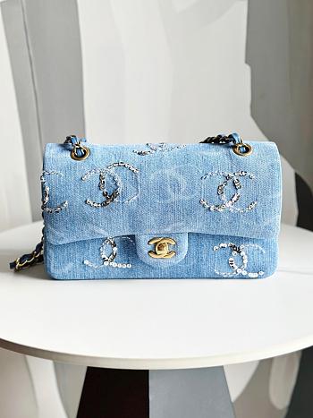Chanel Classic Blue Jean Bag 23cm