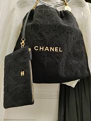 Chanel 23 Black Denim Camellia 39cm - 4