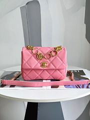 Chanel Small Pink Lambskin Flap Bag 19cm - 1