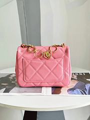 Chanel Small Pink Lambskin Flap Bag 19cm - 4