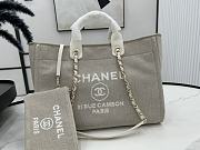 Chanel Deauville Tote Grey Top Handles 38cm - 1