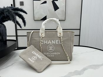 Chanel Small Deauville Tote Grey - 33x26x15.5cm