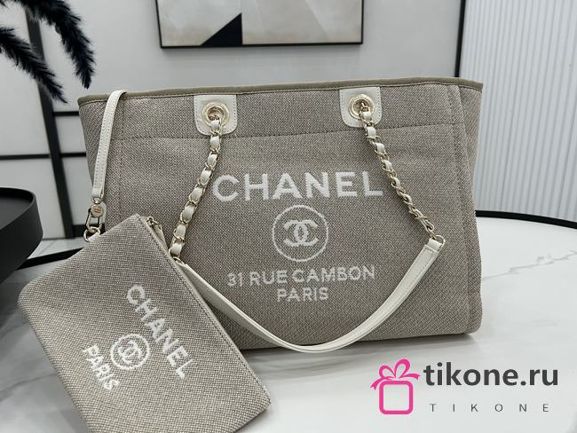 Chanel Small Deauville Tote Grey - 33x14.5x24cm - 1