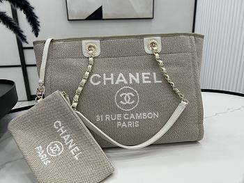 Chanel Small Deauville Tote Grey - 33x14.5x24cm