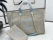 Chanel Deauville Tote Grey-Blue Top Handles - 33x14.5x24cm - 1