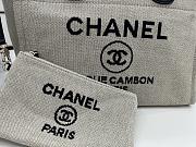 Chanel Small Deauville Tote Grey-Black Top Handles - 33x26x15.5cm - 2