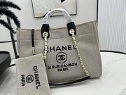 Chanel Deauville Tote Grey-Black Top Handles 38cm - 1