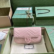 Gucci Marmont Mini Pink Leather Bag With Mini Purse - 21x12x5cm - 1