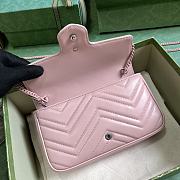 Gucci Marmont Mini Pink Leather Bag With Mini Purse - 21x12x5cm - 2