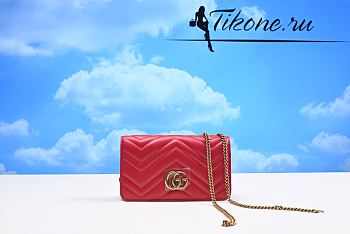 Gucci Scarlet Marmont Matelasse 18cm 