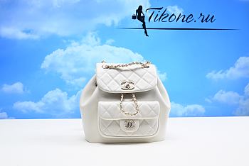 Chanel 22k White Bucket Bag 