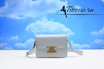 Celine Teen Triomphe Light Blue Handbag 19cm