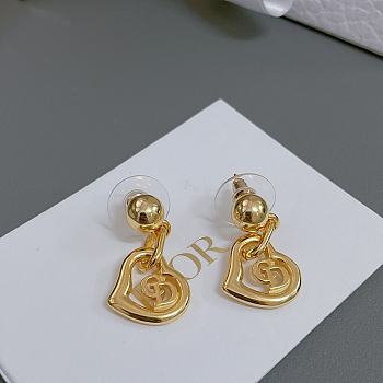 Dior Gold Heart Earrings