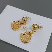 Dior Gold Heart Earrings - 3