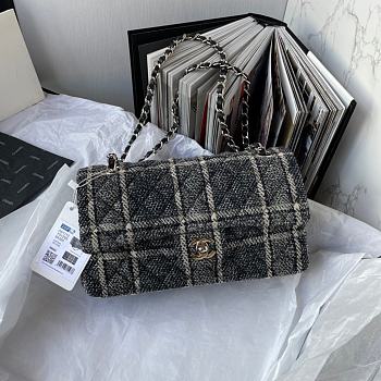 Chanel Tweed Black Classic Flap Bag 25cm 