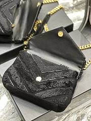 YSL Loulou Black Shearling Shoulder Bag - 24x17x6cm - 2