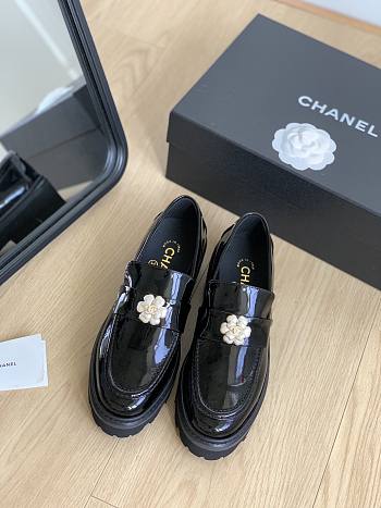 Chanel Shiny Black Loafers Oxford