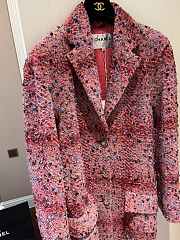 Chanel Mark Coat Long Tweed Pink - 4