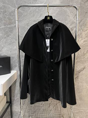 Chanel Black Cape Long Coat